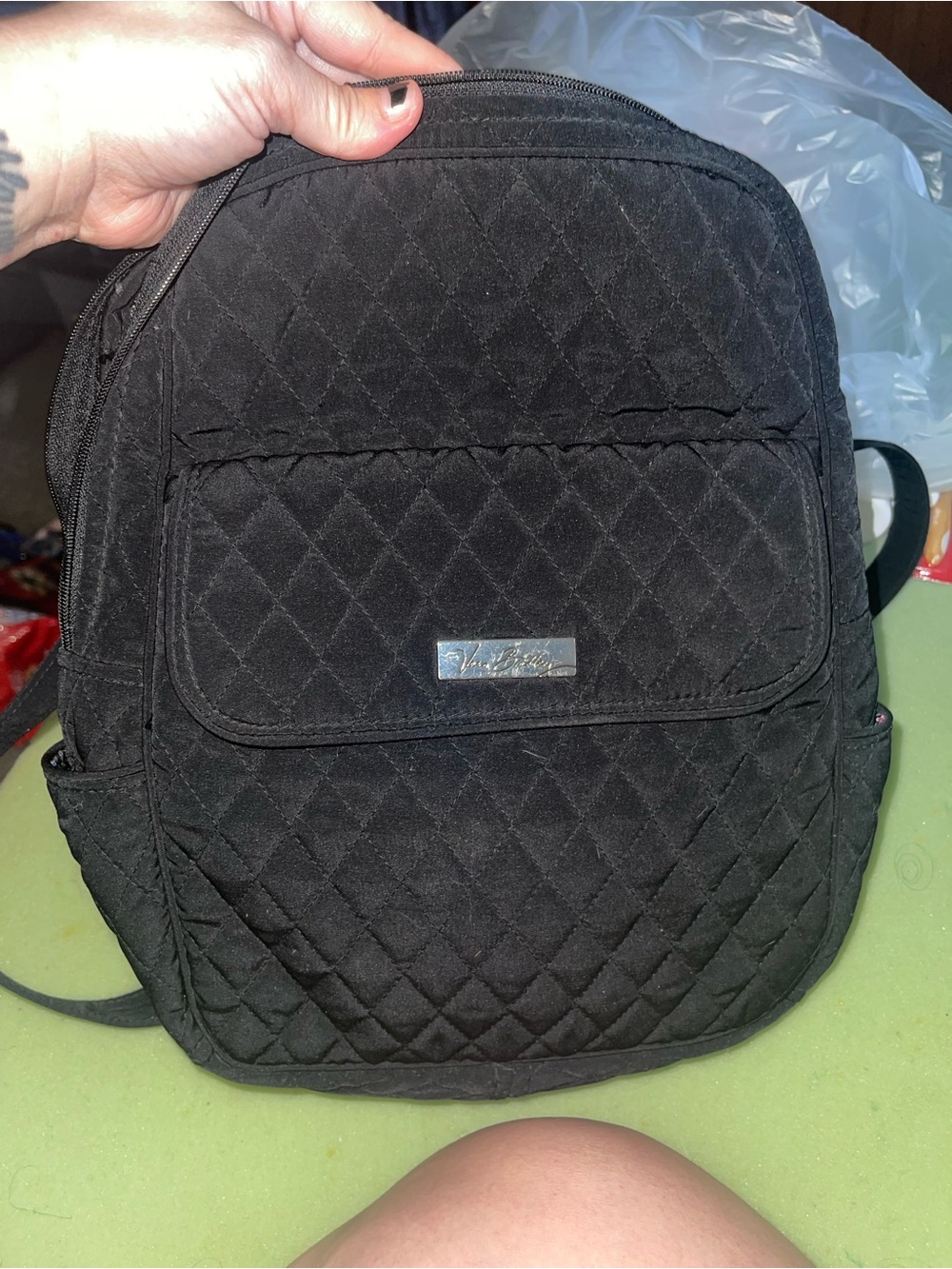 Vera Bradley Quilted Black Mini Backpack